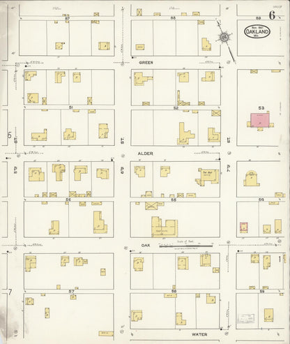 Sanborn Fire Insurance Map from Oakland, Garrett County, Maryland (1921), Sheet #0006 - Complete Map Set gallery image, historic Sanborn map, vintage wall art, Maryland Maryland
