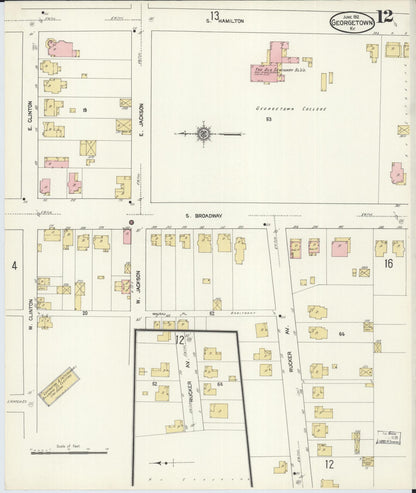 Sanborn Fire Insurance Map from Georgetown, Scott County, Kentucky (1912), Sheet #0012 - Complete Map Set gallery image, historic Sanborn map, vintage wall art, Kentucky Kentucky