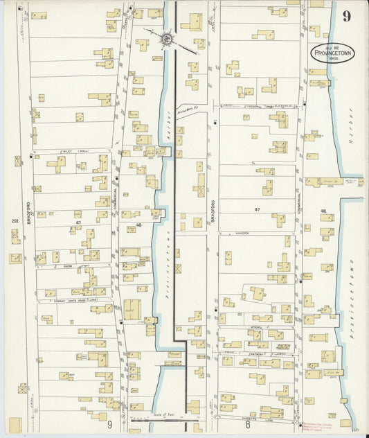 Sanborn Fire Insurance Map from Provincetown, Barnstable County, Massachusetts (1912), Sheet #0009 - Historic Sanborn Fire Insurance Map Print, vintage old map wall art, antique decor, genealogy gift, Massachusetts Massachusetts map