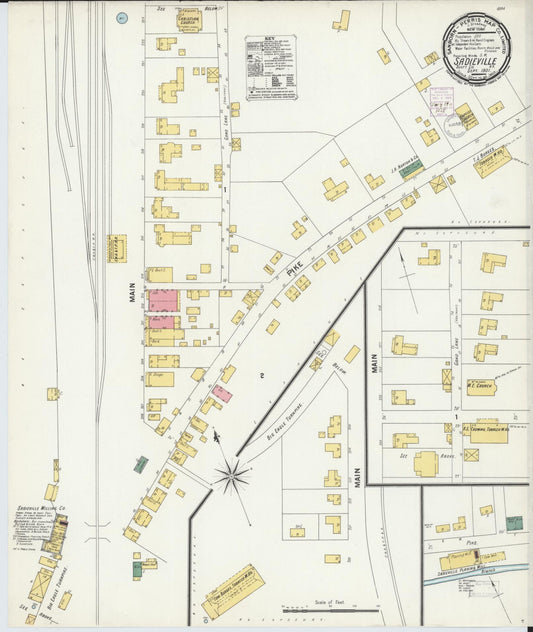 Sanborn Fire Insurance Map from Sadieville, Scott County, Kentucky (1901), Sheet #0001 - Historic Sanborn Fire Insurance Map Print, vintage old map wall art, antique decor, genealogy gift, Kentucky Kentucky map
