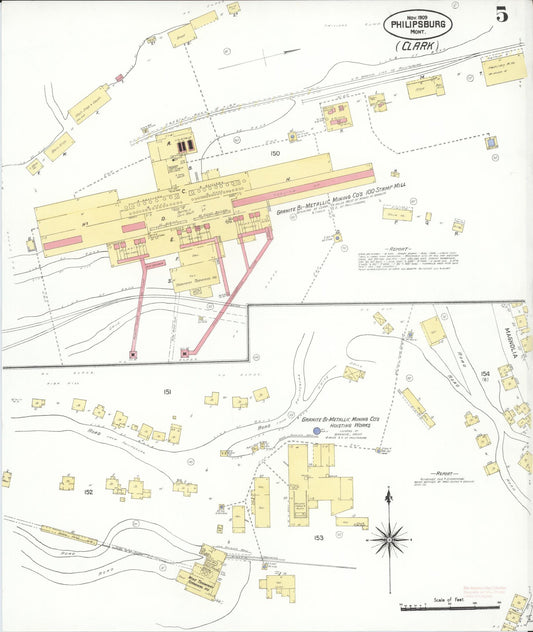 Sanborn Fire Insurance Map from Philipsburg, Granite County, Montana (1909), Sheet #0005 - Historic Sanborn Fire Insurance Map Print, vintage old map wall art, antique decor, genealogy gift, Montana Montana map
