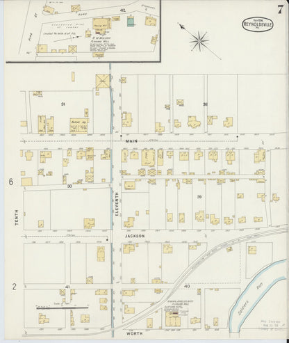 Sanborn Fire Insurance Map from Reynoldsville, Jefferson County, Pennsylvania (1896), Sheet #0007 - Historic Sanborn Fire Insurance Map Print, vintage old map wall art, antique decor, genealogy gift, Pennsylvania Pennsylvania map