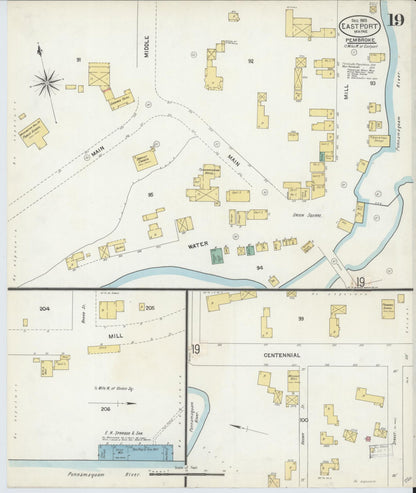 Sanborn Fire Insurance Map from Eastport, Washington County, Maine (1903), Sheet #0019 - Complete Map Set gallery image, historic Sanborn map, vintage wall art, Maine Maine