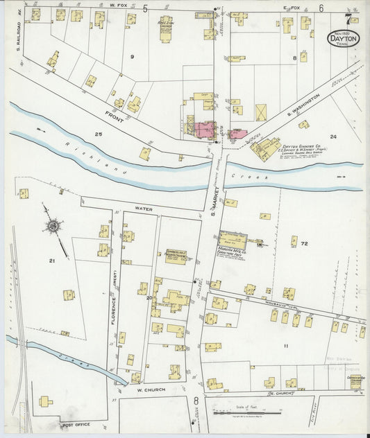 Sanborn Fire Insurance Map from Dayton, Rhea County, Tennessee (1920), Sheet #0007 - Historic Sanborn Fire Insurance Map Print, vintage old map wall art, antique decor, genealogy gift, Tennessee Tennessee map