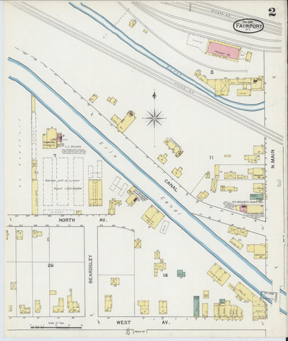 Sanborn Fire Insurance Map from Fairport, Monroe County, New York (1892), Sheet #0002 - Complete Map Set gallery image, historic Sanborn map, vintage wall art, New York New York