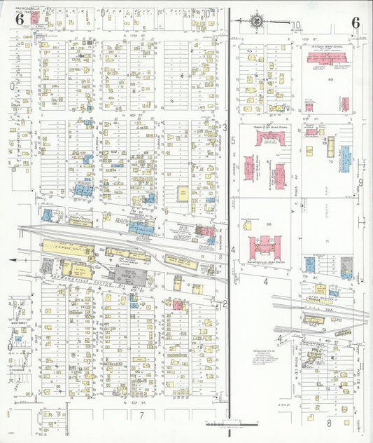 Sanborn Fire Insurance Map from Raymondville, Willacy County, Texas (1948), Sheet #0006 - Historic Sanborn Fire Insurance Map Print, vintage old map wall art, antique decor, genealogy gift, Texas Texas map