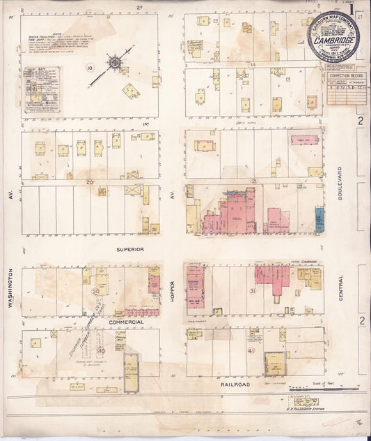 Sanborn Fire Insurance Map from Cambridge, Washington County, Idaho (1931), Sheet #0001 - Complete Map Set gallery image, historic Sanborn map, vintage wall art, Idaho Idaho