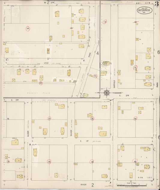 Sanborn Fire Insurance Map from Enterprise, Wallowa County, Oregon (1941), Sheet #0003 - Historic Sanborn Fire Insurance Map Print, vintage old map wall art, antique decor, genealogy gift, Oregon Oregon map