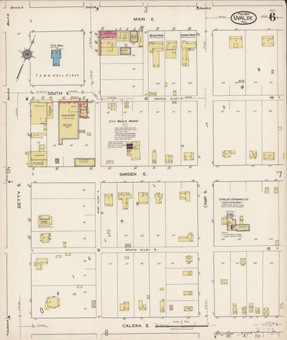 Sanborn Fire Insurance Map from Uvalde, Uvalde County, Texas (1922), Sheet #0006 - Complete Map Set gallery image, historic Sanborn map, vintage wall art, Texas Texas