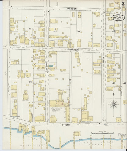 Sanborn Fire Insurance Map from Biloxi, Harrison County, Mississippi (1893), Sheet #0003 - Complete Map Set gallery image, historic Sanborn map, vintage wall art, Mississippi Mississippi