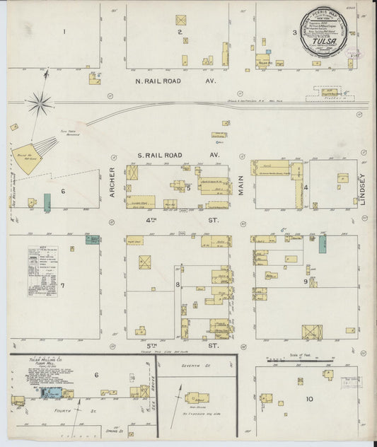 Sanborn Fire Insurance Map from Tulsa, Tulsa County, Oklahoma (1894), Sheet #0001 - Historic Sanborn Fire Insurance Map Print, vintage old map wall art, antique decor, genealogy gift, Oklahoma Oklahoma map
