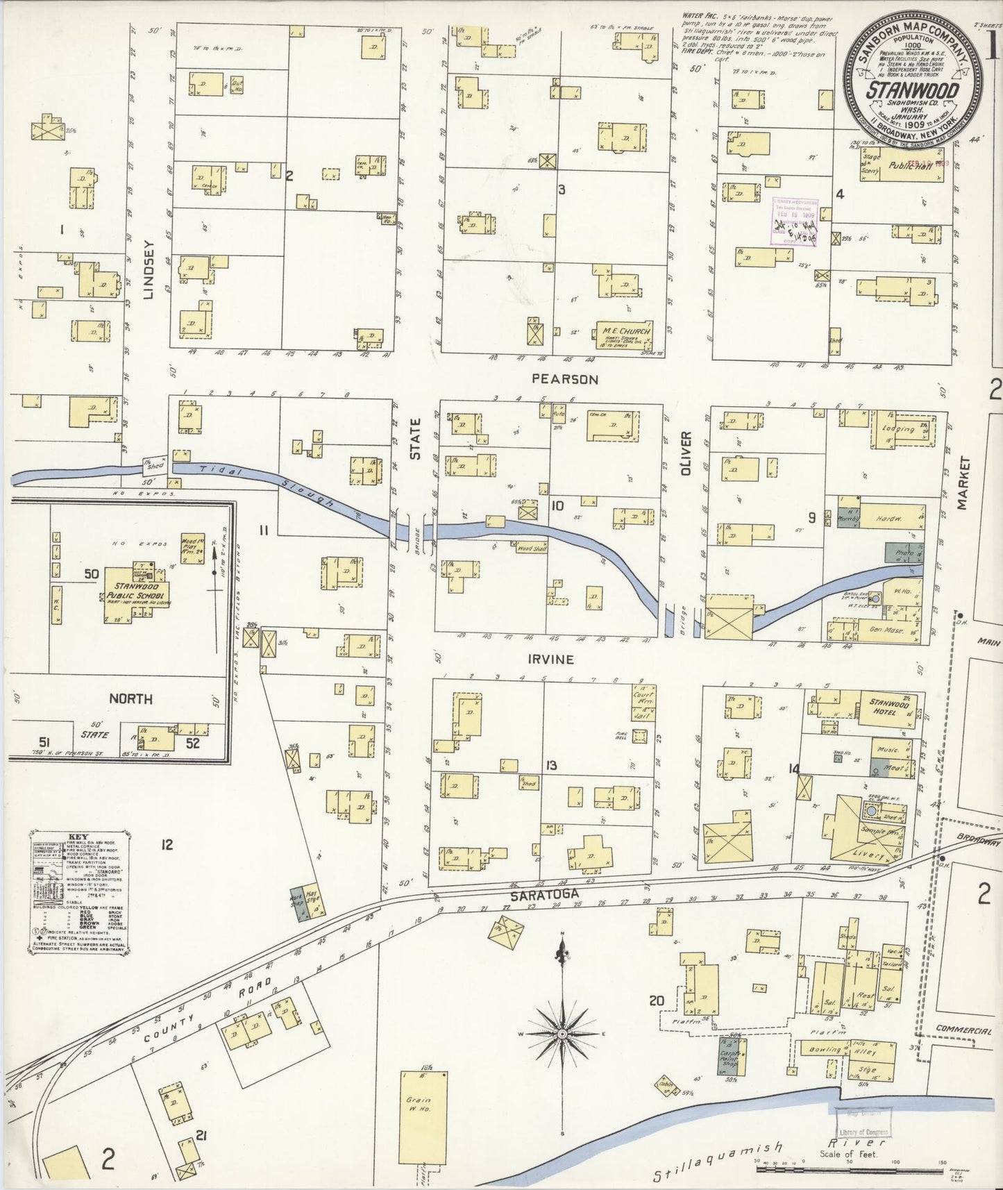 Sanborn Fire Insurance Map from Stanwood, Snohomish County, Washington (1909), Sheet #0001 - Complete Map Set gallery image, historic Sanborn map, vintage wall art, Washington Washington