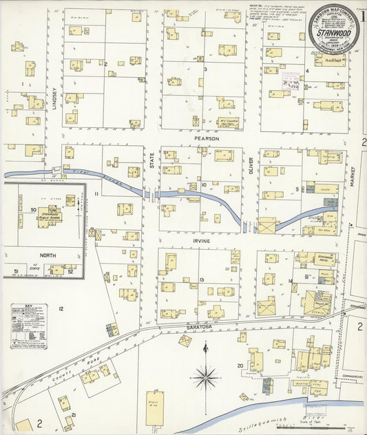 Sanborn Fire Insurance Map from Stanwood, Snohomish County, Washington (1909), Sheet #0001 - Complete Map Set gallery image, historic Sanborn map, vintage wall art, Washington Washington
