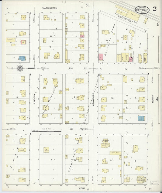 Sanborn Fire Insurance Map from Peotone, Will County, Illinois (1914), Sheet #0002 - Historic Sanborn Fire Insurance Map Print, vintage old map wall art, antique decor, genealogy gift, Illinois Illinois map