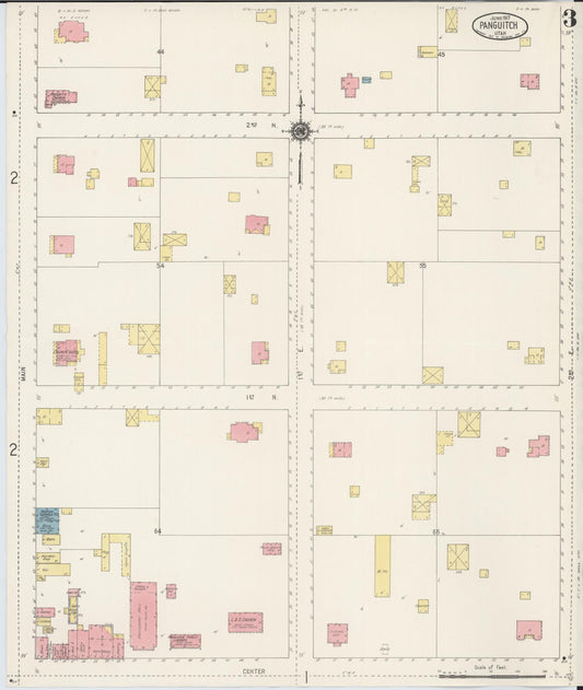 Sanborn Fire Insurance Map from Panguitch, Garfield County, Utah (1917), Sheet #0003 - Historic Sanborn Fire Insurance Map Print, vintage old map wall art, antique decor, genealogy gift, Utah Utah map