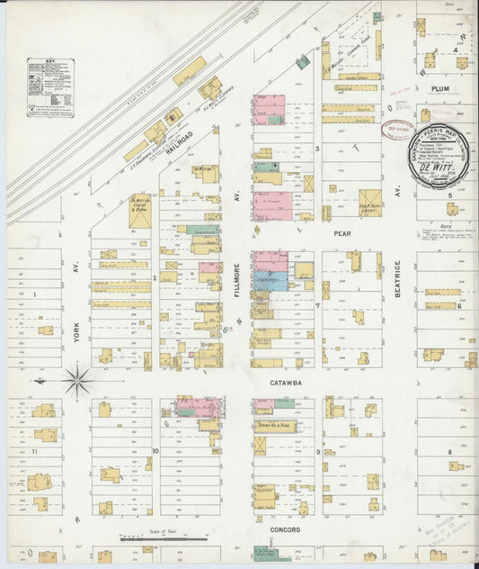Sanborn Fire Insurance Map from De Witt, Saline County, Nebraska (1899), Sheet #0001 - Historic Sanborn Fire Insurance Map Print, vintage old map wall art, antique decor, genealogy gift, Nebraska Nebraska map