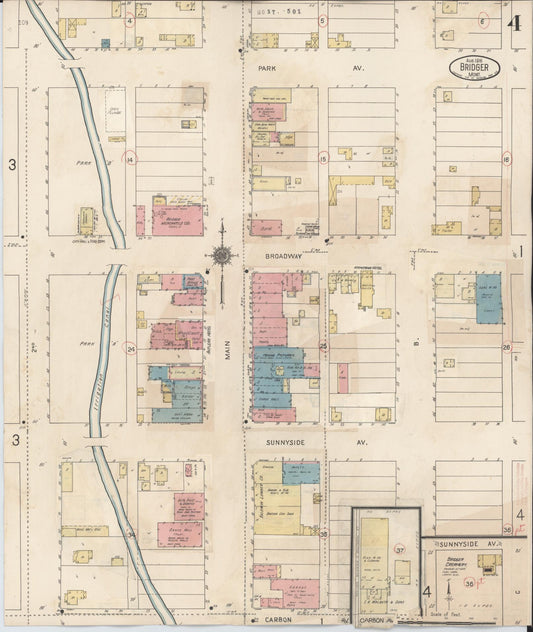 Sanborn Fire Insurance Map from Bridger, Carbon County, Montana (1940), Sheet #0004 - Historic Sanborn Fire Insurance Map Print, vintage old map wall art, antique decor, genealogy gift, Montana Montana map