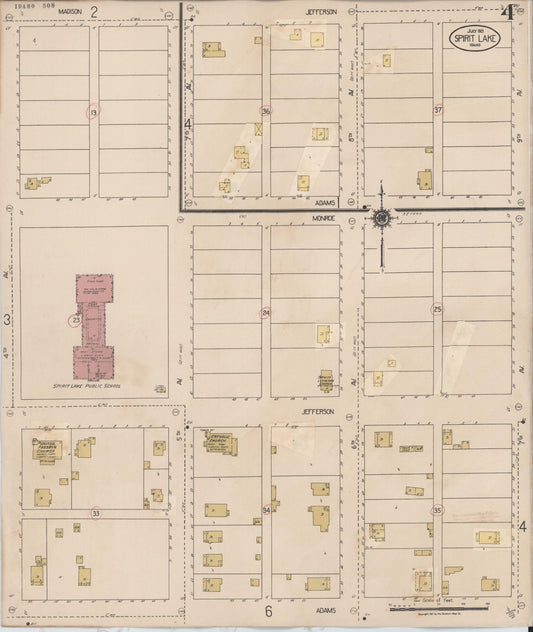 Sanborn Fire Insurance Map from Spirit Lake, Kootenai County, Idaho (1932), Sheet #0004 - Historic Sanborn Fire Insurance Map Print, vintage old map wall art, antique decor, genealogy gift, Idaho Idaho map