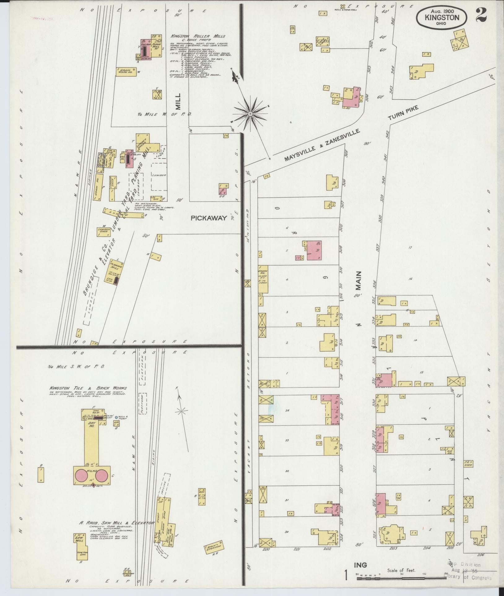 Sanborn Fire Insurance Map from Kingston, Ross County, Ohio (1900), Sheet #0002 - Historic Sanborn Fire Insurance Map Print, vintage old map wall art, antique decor, genealogy gift, Ohio Ohio map