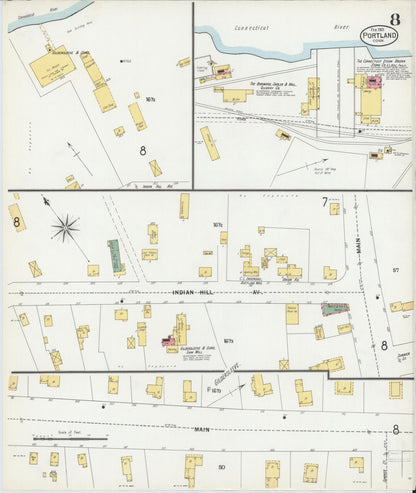 Sanborn Fire Insurance Map from Portland, Middlesex County, Connecticut (1901), Sheet #0008 - Complete Map Set gallery image, historic Sanborn map, vintage wall art, Connecticut Connecticut