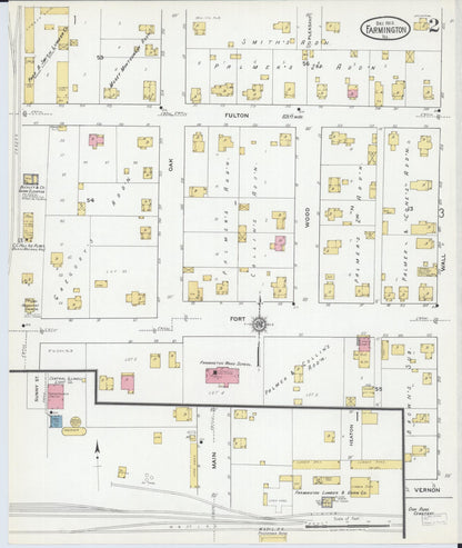 Sanborn Fire Insurance Map from Farmington, Fulton County, Illinois (1918), Sheet #0002 - Historic Sanborn Fire Insurance Map Print, vintage old map wall art, antique decor, genealogy gift, Illinois Illinois map