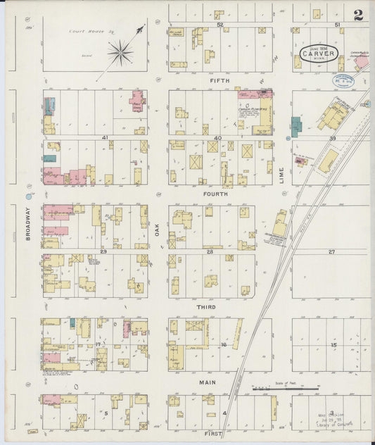 Sanborn Fire Insurance Map from Carver, Carver County, Minnesota (1894), Sheet #0002 - Historic Sanborn Fire Insurance Map Print, vintage old map wall art, antique decor, genealogy gift, Minnesota Minnesota map