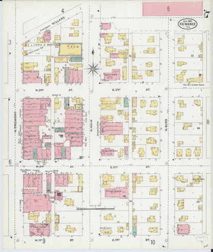 Sanborn Fire Insurance Map from Kewanee, Henry County, Illinois (1905), Sheet #0007 - Historic Sanborn Fire Insurance Map Print, vintage old map wall art, antique decor, genealogy gift, Illinois Illinois map