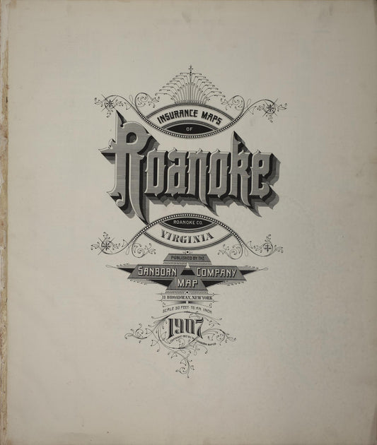 Sanborn Fire Insurance Map from Roanoke, Independent Cities, Virginia. (1907) – Historic Sanborn Fire Insurance Map Print