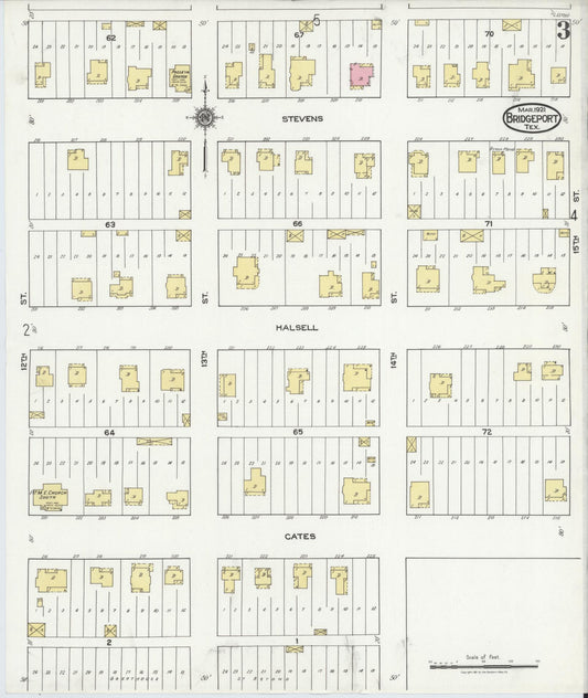 Sanborn Fire Insurance Map from Bridgeport, Wise County, Texas (1921), Sheet #0003 - Historic Sanborn Fire Insurance Map Print, vintage old map wall art, antique decor, genealogy gift, Texas Texas map