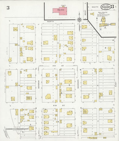 Sanborn Fire Insurance Map from Konawa, Seminole County, Oklahoma (1926), Sheet #0003 - Complete Map Set gallery image, historic Sanborn map, vintage wall art, Oklahoma Oklahoma