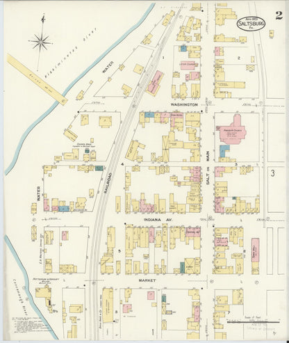 Sanborn Fire Insurance Map from Saltsburg, Indiana County, Pennsylvania (1909), Sheet #0002 - Complete Map Set gallery image, historic Sanborn map, vintage wall art, Saltsburg Indiana