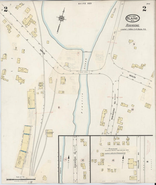 Sanborn Fire Insurance Map from Blaine, Aroostook County, Maine (1941), Sheet #0002 - Historic Sanborn Fire Insurance Map Print, vintage old map wall art, antique decor, genealogy gift, Maine Maine map
