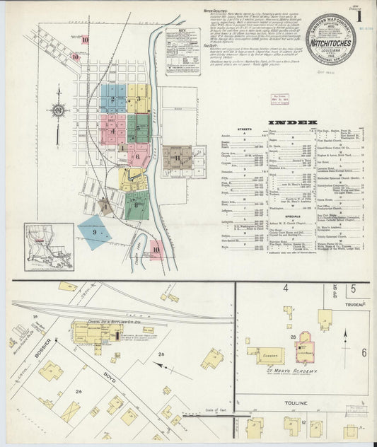 Sanborn Fire Insurance Map from Natchitoches, Natchitoches Parish, Louisiana. (1914) – Historic Sanborn Fire Insurance Map Print