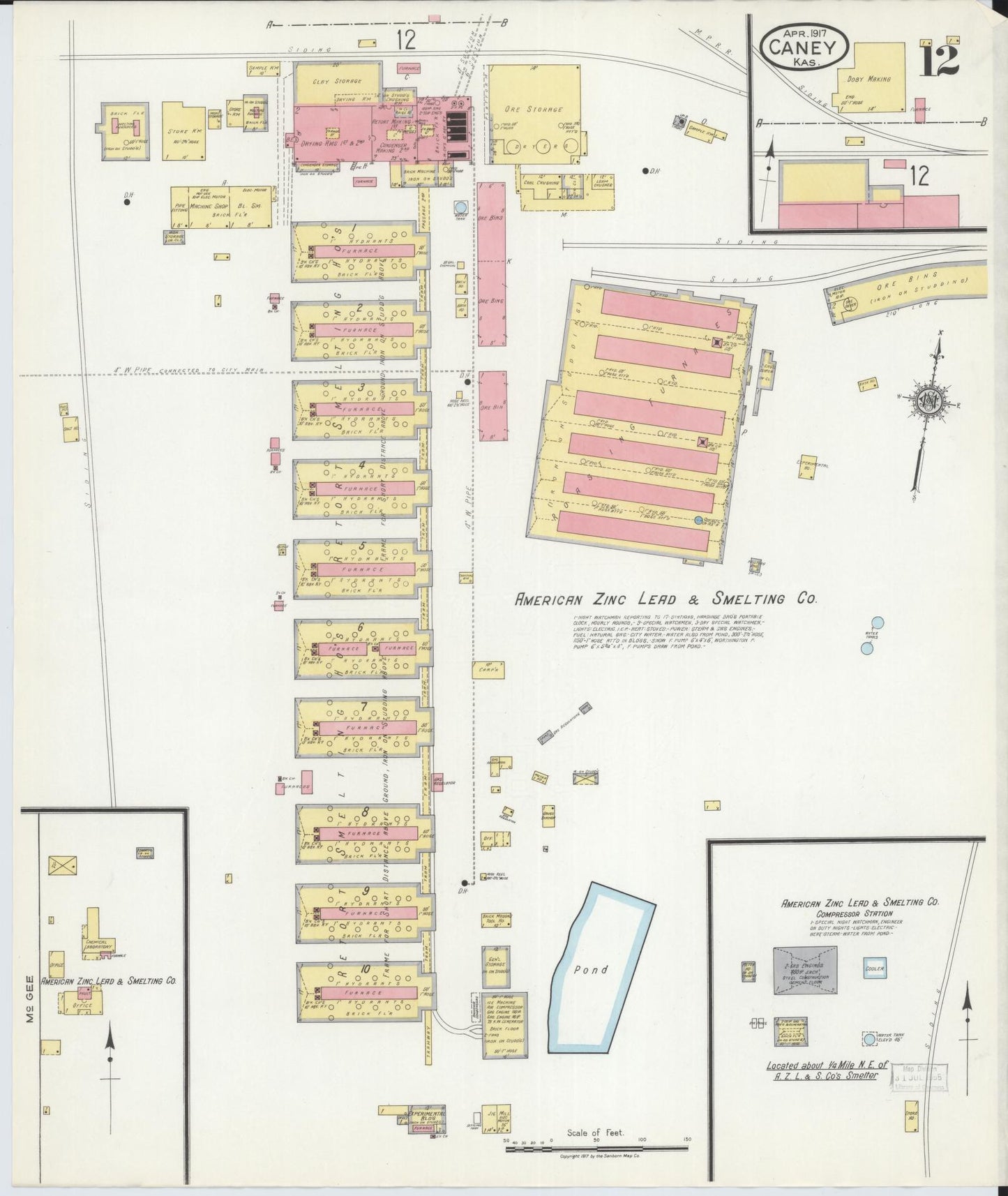 Sanborn Fire Insurance Map from Caney, Montgomery County, Kansas (1917), Sheet #0012 - Complete Map Set gallery image, historic Sanborn map, vintage wall art, Kansas Kansas