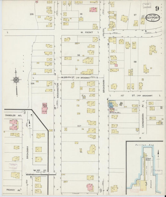 Sanborn Fire Insurance Map from Keyport, Monmouth County, New Jersey (1914), Sheet #0009 - Historic Sanborn Fire Insurance Map Print, vintage old map wall art, antique decor, genealogy gift, New Jersey New Jersey map