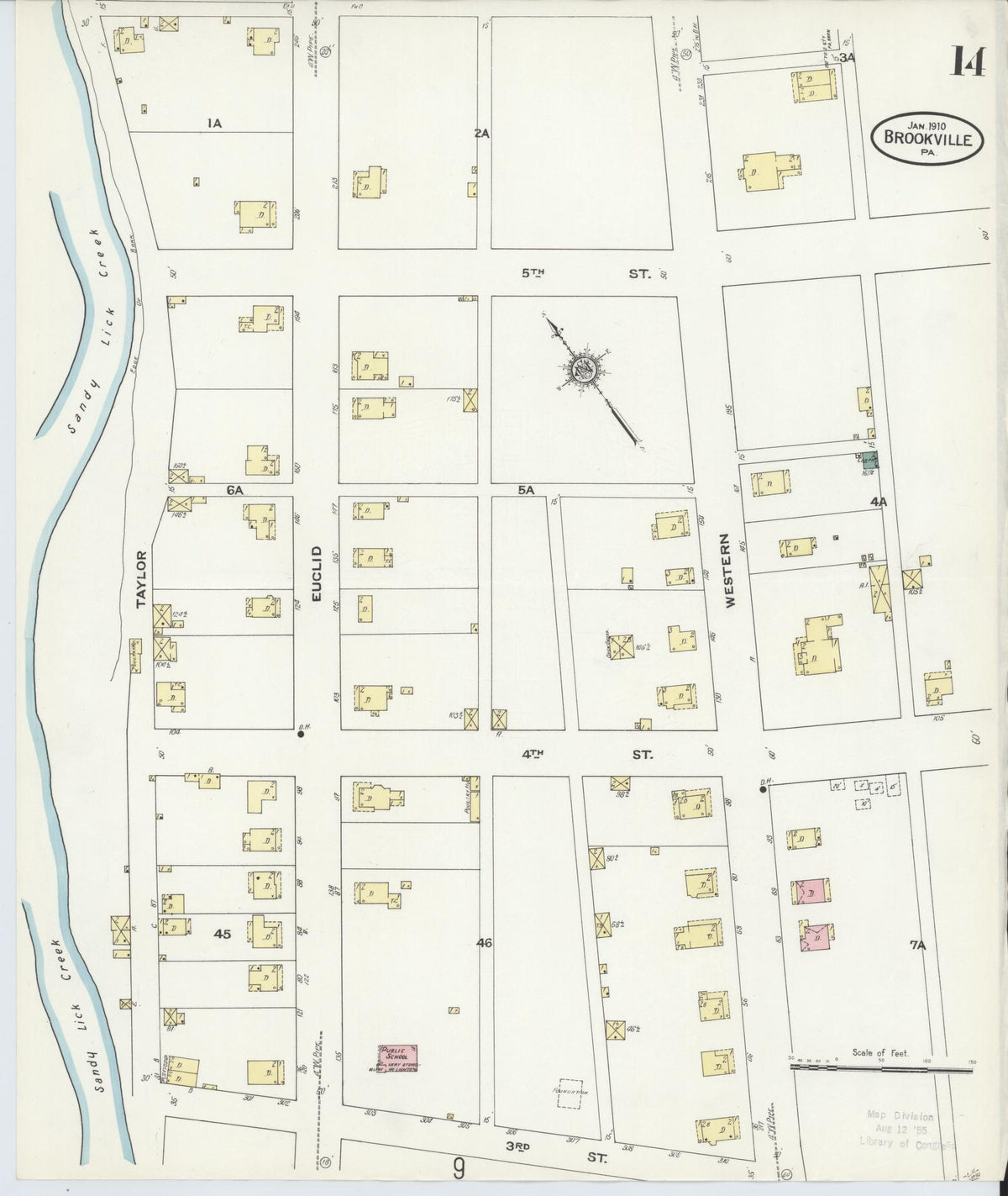 Sanborn Fire Insurance Map from Brookville, Jefferson County, Pennsylvania (1910), Sheet #0014 - Complete Map Set gallery image, historic Sanborn map, vintage wall art, Pennsylvania Pennsylvania