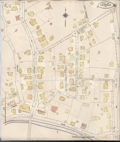 Sanborn Fire Insurance Map from Placerville, El Dorado County, California (1940), Sheet #0006 - Complete Map Set gallery image, historic Sanborn map, vintage wall art, California California