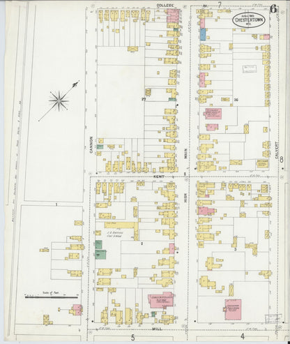 Sanborn Fire Insurance Map from Chestertown, Kent County, Maryland (1903), Sheet #0006 - Complete Map Set gallery image, historic Sanborn map, vintage wall art, Maryland Maryland