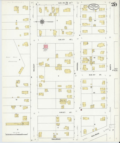 Sanborn Fire Insurance Map from Fulton, Oswego County, New York (1911), Sheet #0020 - Complete Map Set gallery image, historic Sanborn map, vintage wall art, New York New York