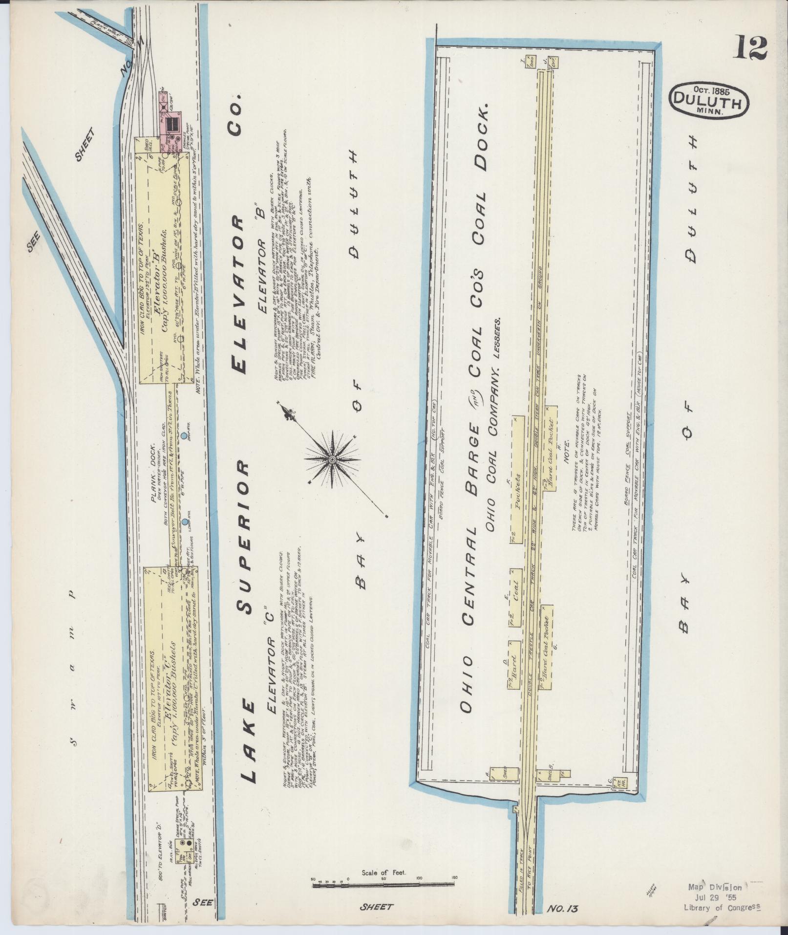 Sanborn Fire Insurance Map from Duluth, Saint Louis County, Minnesota (1885), Sheet #0012 - Complete Map Set gallery image, historic Sanborn map, vintage wall art, Minnesota Minnesota