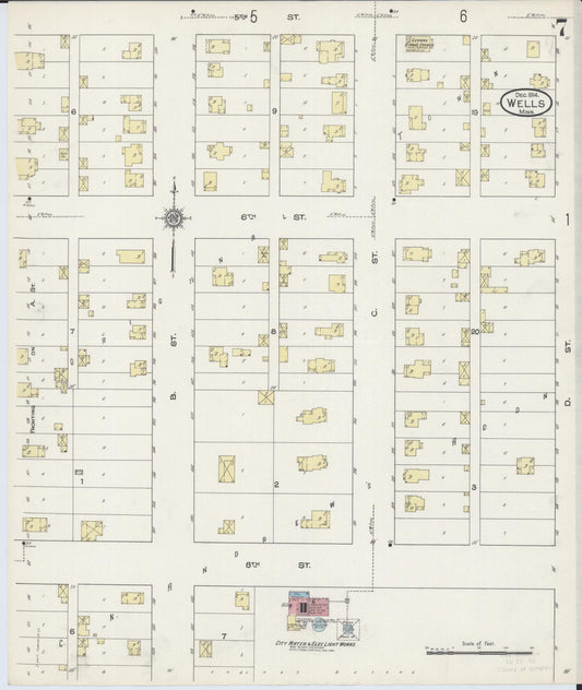 Sanborn Fire Insurance Map from Wells, Faribault County, Minnesota (1914), Sheet #0007 - Historic Sanborn Fire Insurance Map Print, vintage old map wall art, antique decor, genealogy gift, Minnesota Minnesota map
