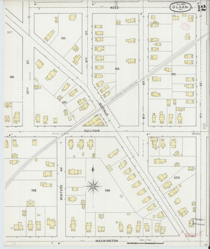 Sanborn Fire Insurance Map from Olean, Cattaraugus County, New York (1894), Sheet #0012 - Complete Map Set gallery image, historic Sanborn map, vintage wall art, New York New York