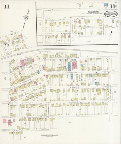 Sanborn Fire Insurance Map from Mauch Chunk, Carbon County, Pennsylvania (1930), Sheet #0011 - Historic Sanborn Fire Insurance Map Print, vintage old map wall art, antique decor, genealogy gift, Pennsylvania Pennsylvania map