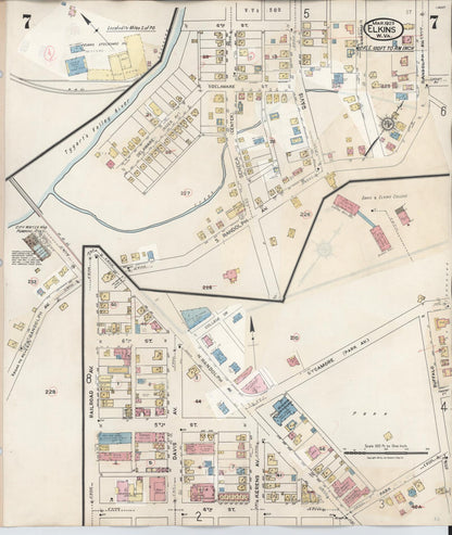 Sanborn Fire Insurance Map from Elkins, Randolph County, West Virginia (1950), Sheet #0007 - Complete Map Set gallery image, historic Sanborn map, vintage wall art, West Virginia West Virginia