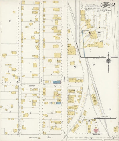 Sanborn Fire Insurance Map from Issaquah, King County, Washington (1912), Sheet #0002 - Complete Map Set gallery image, historic Sanborn map, vintage wall art, Washington Washington