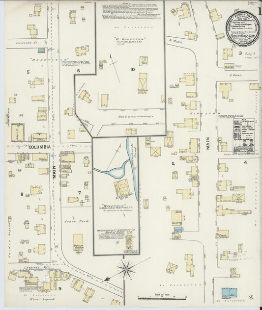 Sanborn Fire Insurance Map from South Kingstown, Washington County, Rhode Island. (1891) – Historic Sanborn Fire Insurance Map Print