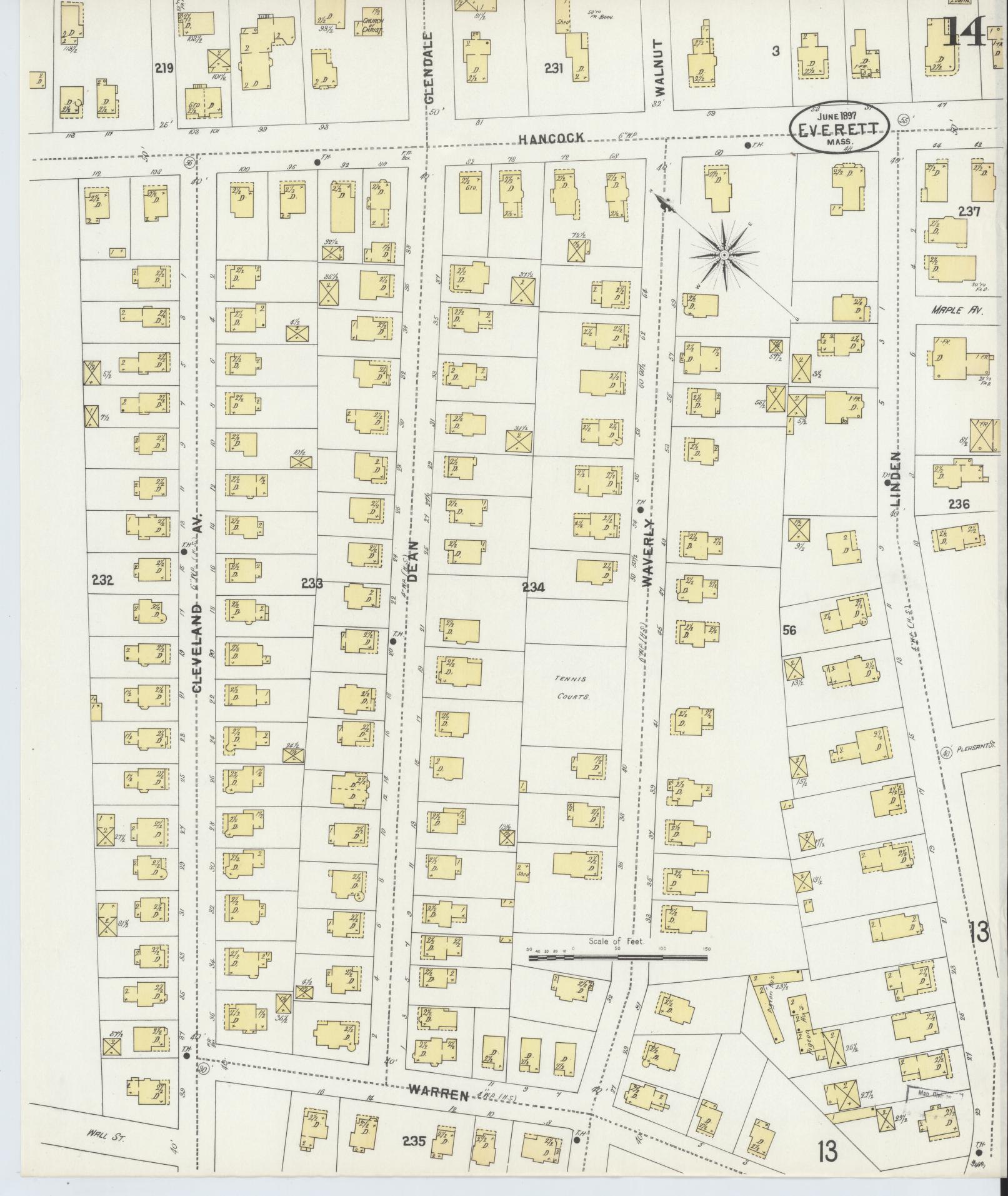 Sanborn Fire Insurance Map from Everett, Middlesex County, Massachusetts (1897), Sheet #0014 - Complete Map Set gallery image, historic Sanborn map, vintage wall art, Massachusetts Massachusetts