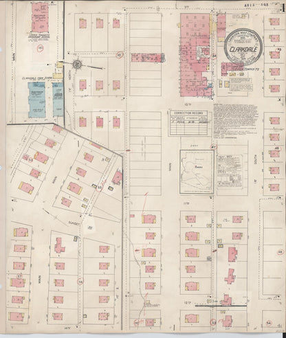 Sanborn Fire Insurance Map from Clarkdale, Yavapai County, Arizona (1938), Sheet #0001 - Complete Map Set gallery image, historic Sanborn map, vintage wall art, Arizona Arizona