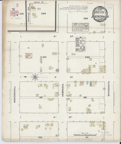 Sanborn Fire Insurance Map from Breckenridge, Wilkin County, Minnesota (1884), Sheet #0001 - Historic Sanborn Fire Insurance Map Print, vintage old map wall art, antique decor, genealogy gift, Minnesota Minnesota map