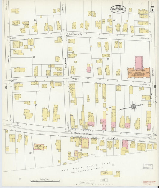 Sanborn Fire Insurance Map from Whitehall, Washington County, New York (1915), Sheet #0007 - Historic Sanborn Fire Insurance Map Print, vintage old map wall art, antique decor, genealogy gift, New York New York map